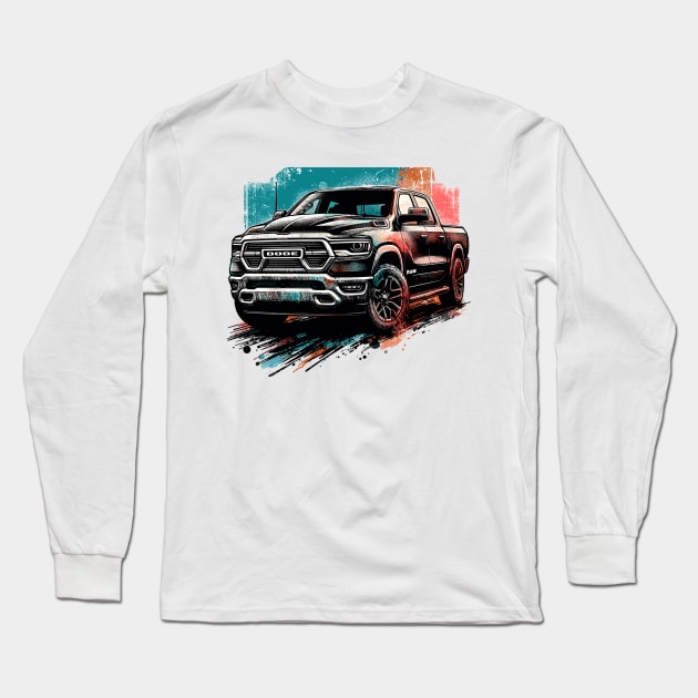 Dodge Ram 1500 Long Sleeve T-Shirt by Vehicles-Art